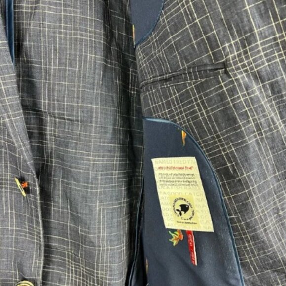 A Fish Named Fred Linen Blazer Jacket Size 40 - Picture 4 of 9